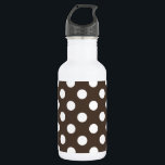 Garrafa Bolinhas brancas em castanho<br><div class="desc">Bolinhas brancas em castanho</div>