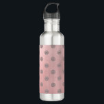 Garrafa Bolinhas Modernas de Glama Rosa-Dourado rosas<br><div class="desc">Garrafa de Água.</div>