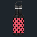 Garrafa Bolinhas pretas em coral<br><div class="desc">Bolinhas pretas em coral</div>