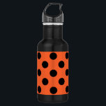 Garrafa Bolinhas pretas em laranja<br><div class="desc">Bolinhas pretas em laranja</div>
