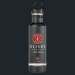 Garrafa Bombeiro Voluntário| Símbolo Cruz Maltês Preto<br><div class="desc">Um porta-malas de água preta personalizado do Firefighter adaptado ao bombeiro voluntário.  A Cruz de Malta é representante dos Bombeiros Americanos e do resgate de incêndios.</div>