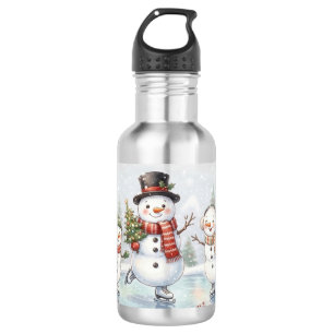 Garrafa Boneco de Neve de Patinação no Gelo