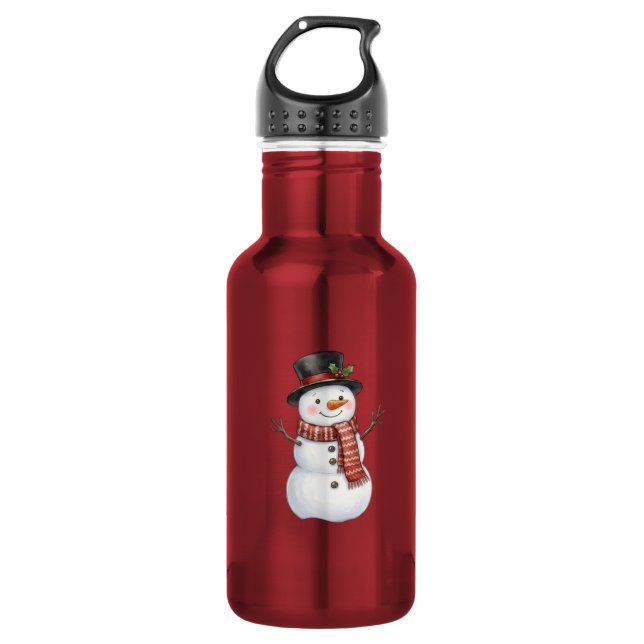 Garrafa Boneco de Neve Feliz (Frente)