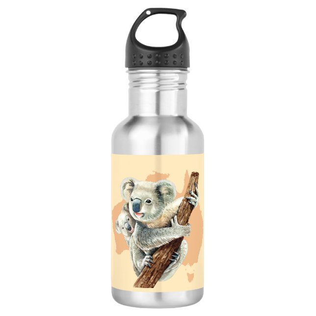 Garrafa Bonita Koala Mãe e Bebê (Frente)