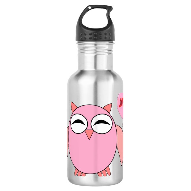 Garrafa Bonita Rosa Te Ama Coruja (Frente)