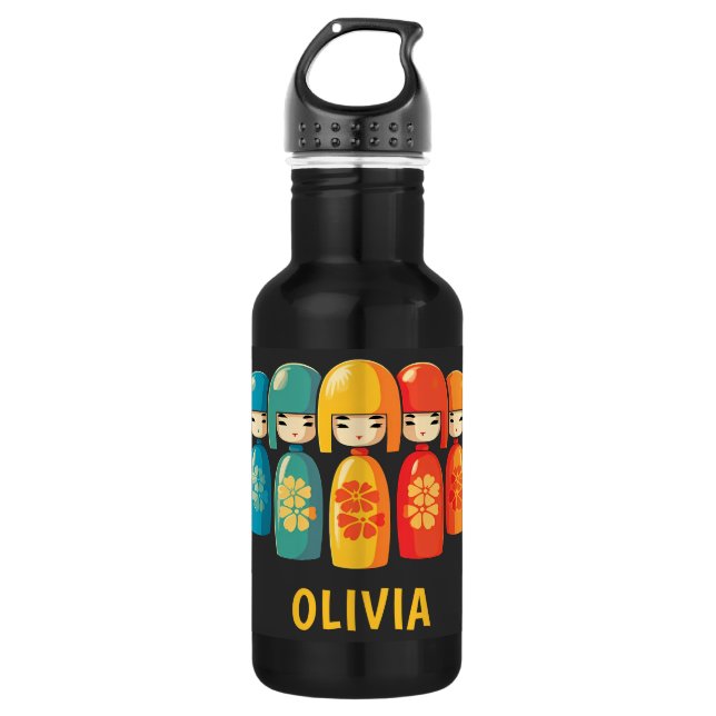 Garrafa Bonitas bonecas Kokeshi japonesas (Frente)