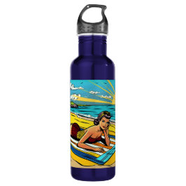 Garrafa Bonito Pinup Girl na praia