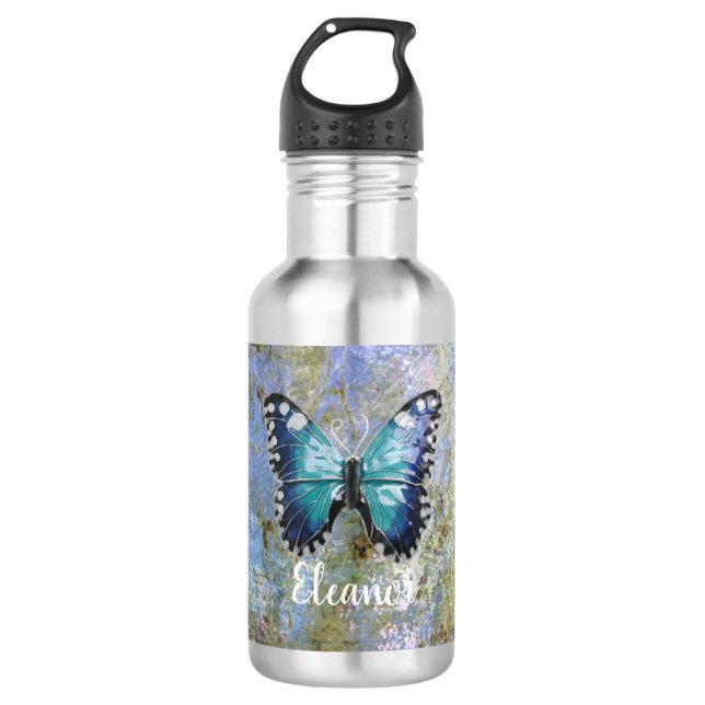 Garrafa Borboleta de Galáxia Azul Personalizada (Frente)