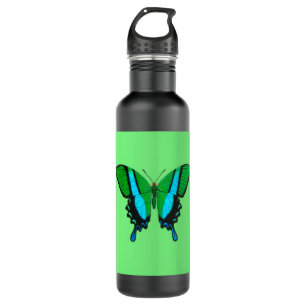 Garrafa Borboleta-delta em verde, turquesa e preto