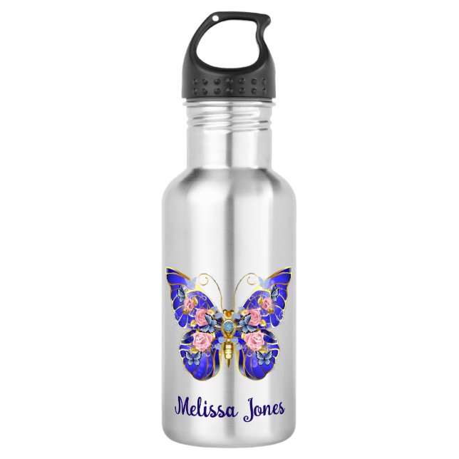 Garrafa Borboleta Dourada rosa-branca-branca-cor-de-rosa-b (Frente)