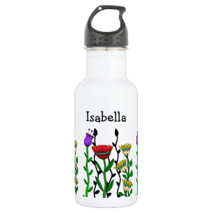Garrafa Borboleta Personalizada e Flores Arte Bonito
