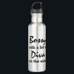 Garrafa Bossy Com Um Pouco De Diva<br><div class="desc">Apresentando a Garrafa d'água "Bossy With A Bit Of Diva" - o presente perfeito para a mulher que orgulhosamente abraça o seu lado diva! Celebre sua confiança e estilo com essa única garrafa de água, ideal para ficar hidratada durante os exercícios ou em qualquer lugar. A sua design conveniente facilita...</div>