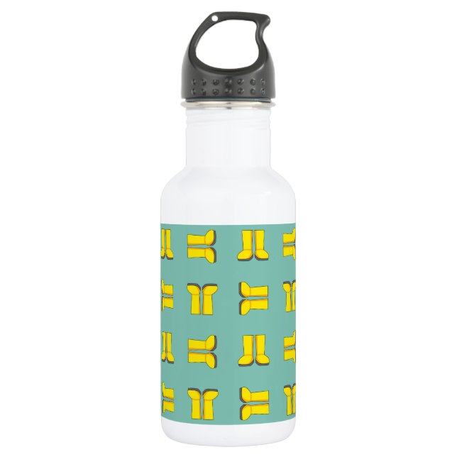 Garrafa Botas de Borracha Amarelas para Chuva (Frente)