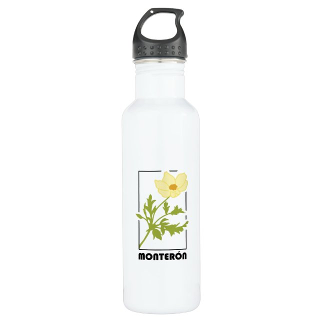 Garrafa Botella de acero estampado de flor Monterón (Frente)