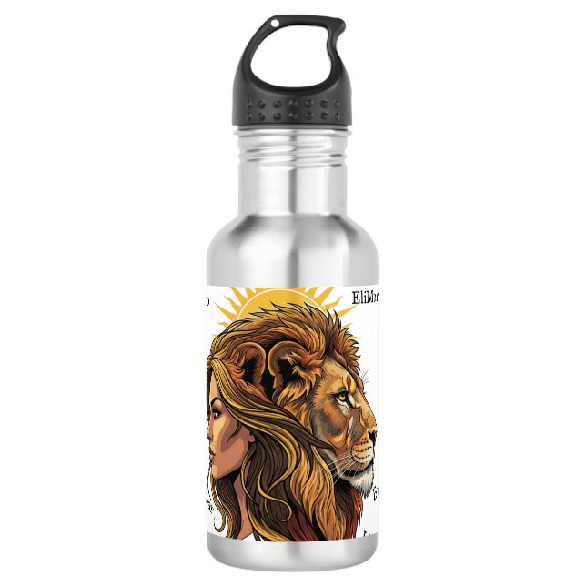 Garrafa Botella de Agua Lady Leo León Zodíaco (Frente)