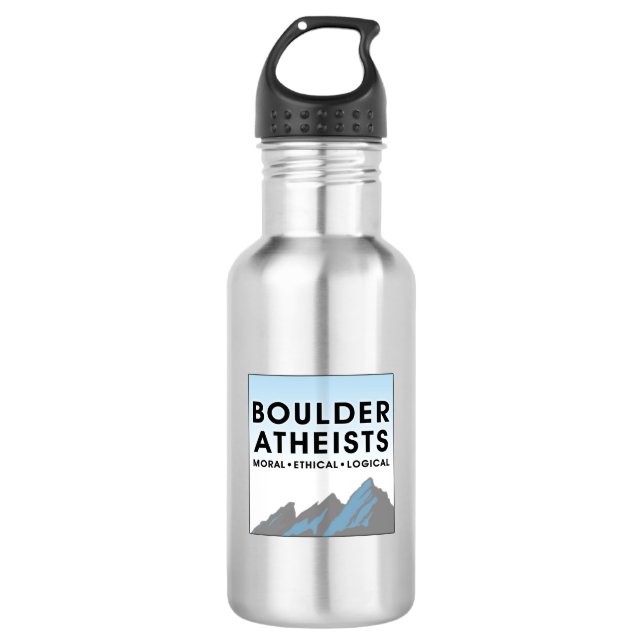 Garrafa Boulder Atheists Logo Stainless Steel Water Bottle (Frente)