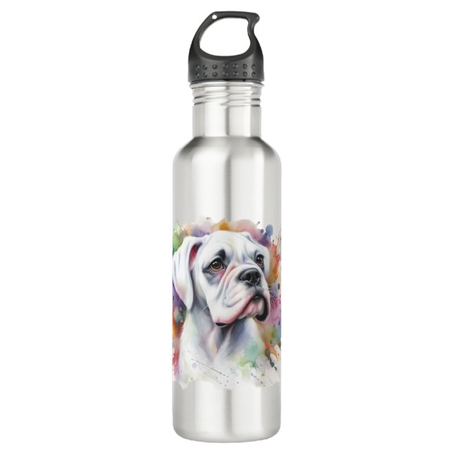Garrafa 🐾 Boxer Dog Joy 🐾 Boxer Whimsical Boxer com Padr (Frente)