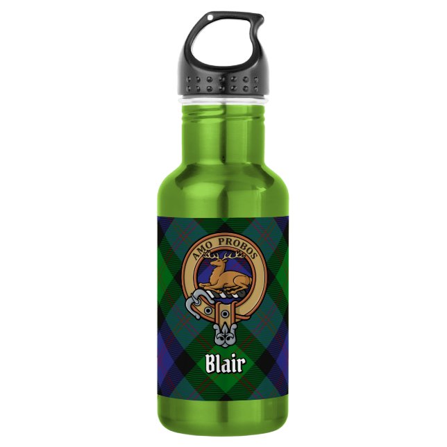 Garrafa Brasão do Clã Blair sobre Tartan (Frente)