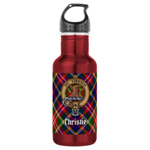 Garrafa Brasão do Clã Christie sobre Tartan
