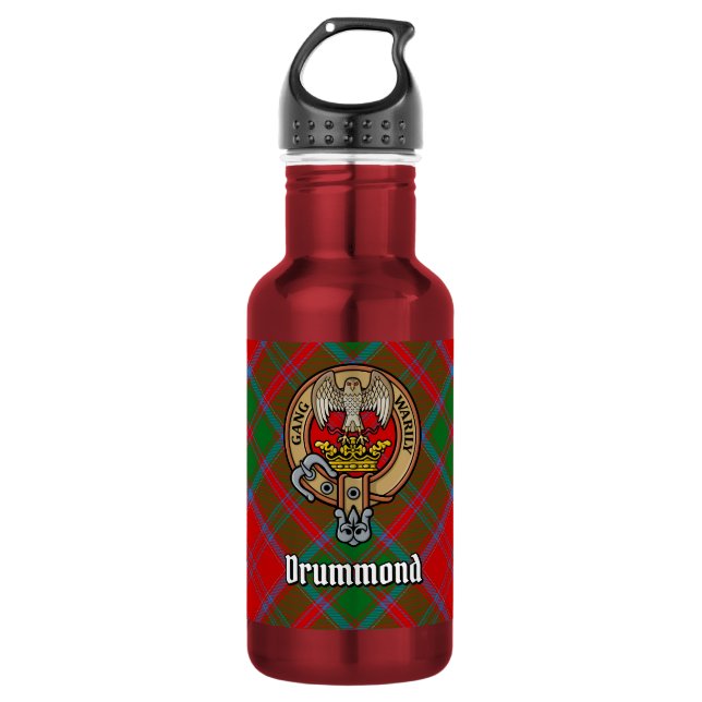 Garrafa Brasão do Clã Drummond sobre Tartan (Frente)
