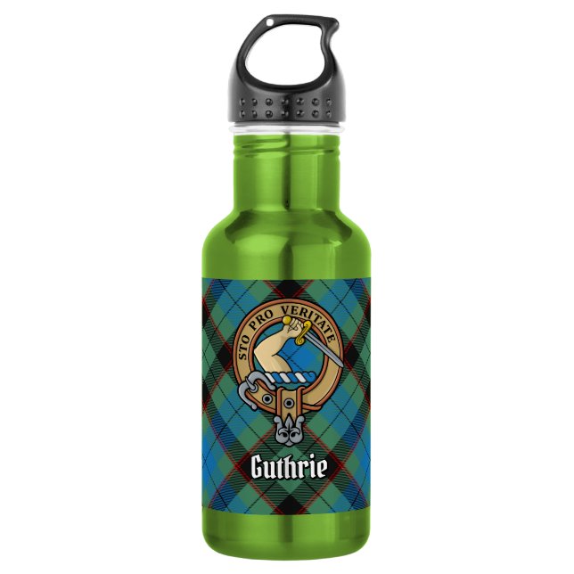 Garrafa Brasão do Clã Guthrie sobre Tartan (Frente)