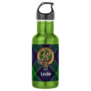 Garrafa Brasão do Clã Leslie sobre Tartan de Caça