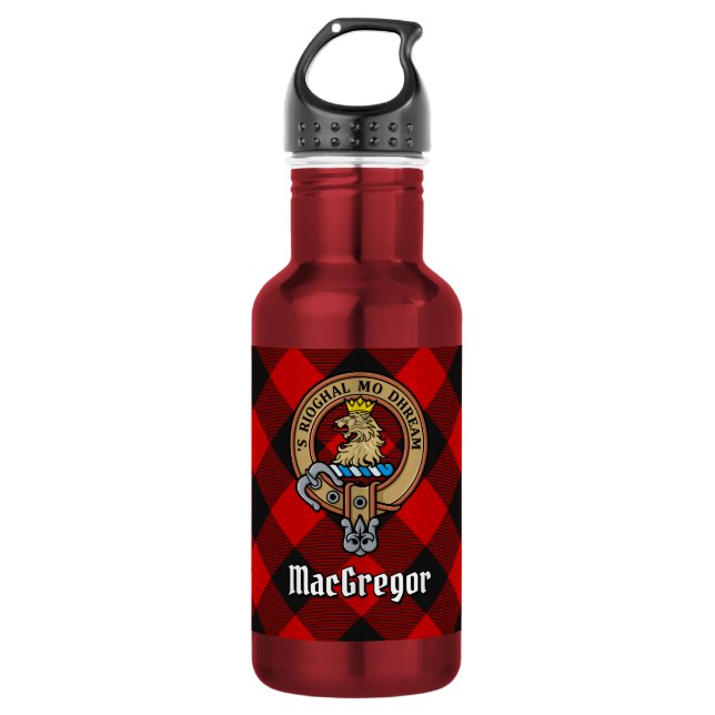 Garrafa Brasão do Clã MacGregor sobre o Tartan de Rob Roy (Frente)