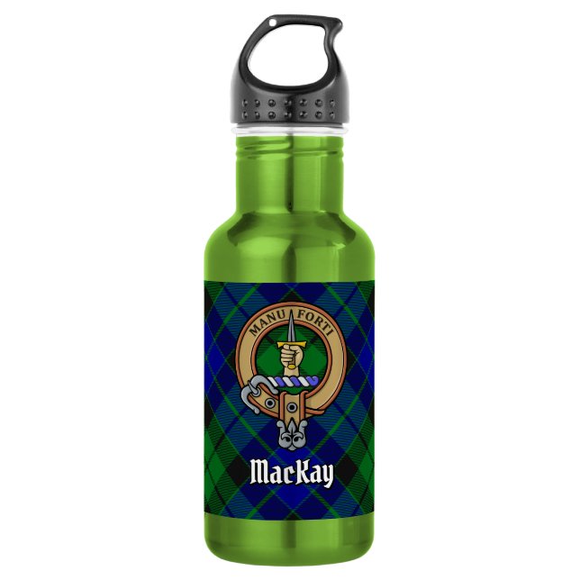 Garrafa Brasão do Clã MacKay sobre Tartan (Frente)