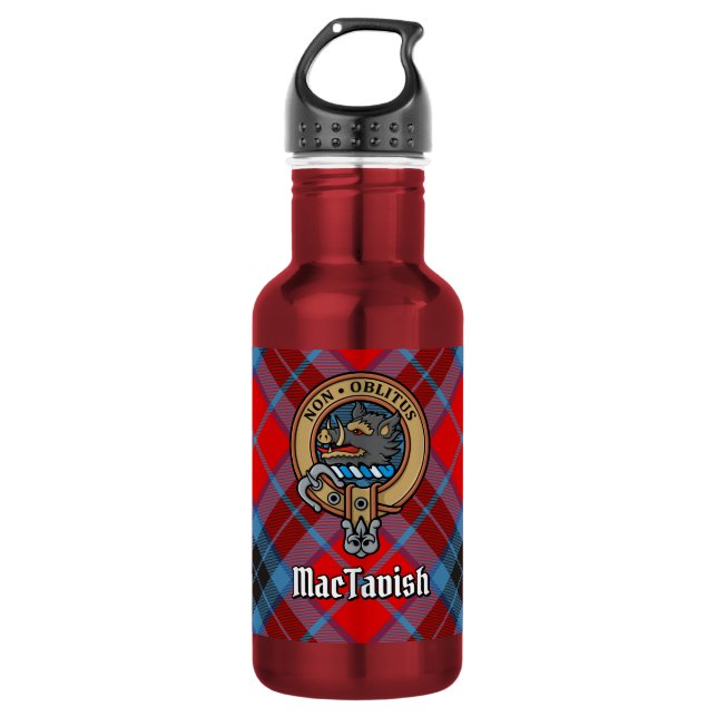 Garrafa Brasão do Clã MacTavish sobre Tartan (Frente)