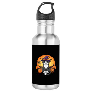 Garrafa Bruxa de Halloween Gato Abóbora Lua Design_1