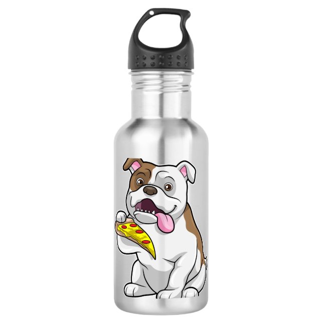 Garrafa Bulldog com pizza (Frente)