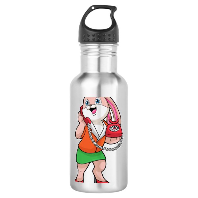Garrafa Bunny como Secretário com Telefone (Frente)