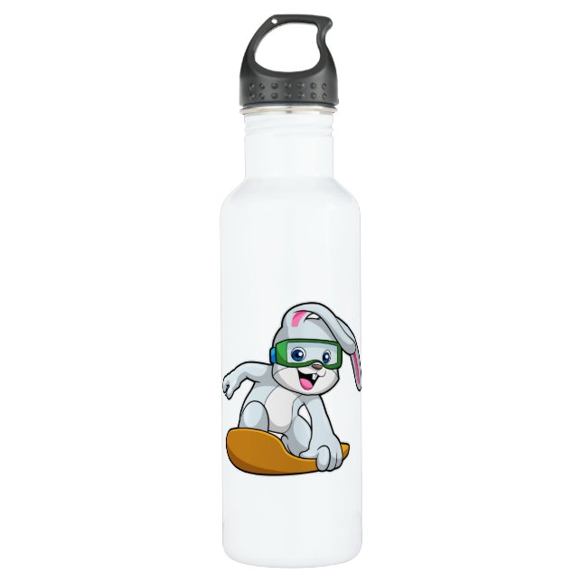 Garrafa Bunny como Snowboarder com Snowboard (Frente)