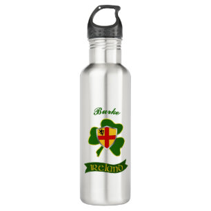 Garrafa Burke Irish Shield & Shamrock Personalizado