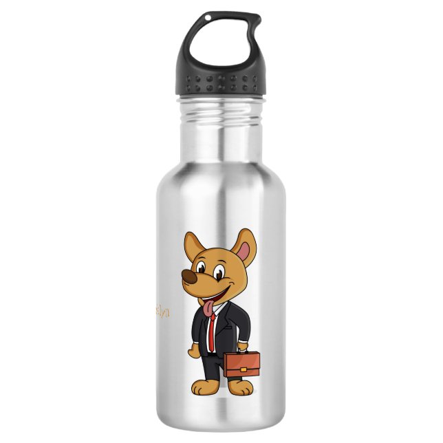 Garrafa Cachorro engraçado vestindo desenho de terno (Frente)