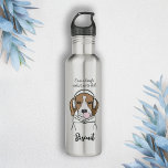 Garrafa Cachorro Refrigerado com Bubblegum Funny Beagle<br><div class="desc">O design apresenta uma ilustração de um beagle relaxante vestindo fones de ouvido e soprando a borbulha rosa. Com seu texto personalizado e sua cor de fundo favorita,  ele faz uma garrafa de água fofa,  engraçada e única.</div>