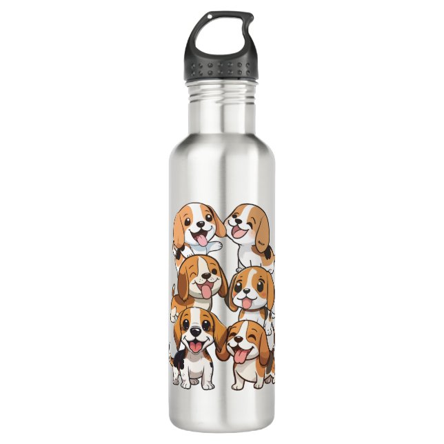 Garrafa cachorros beagle felizes (Frente)