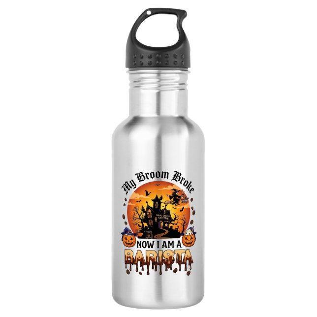 Garrafa Café de Bruxa de Halloween com Batedeira Quebrada  (Frente)