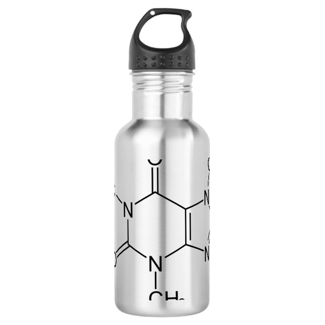 Garrafa Caffeine Molecule Chemistry Átomos de café (Frente)