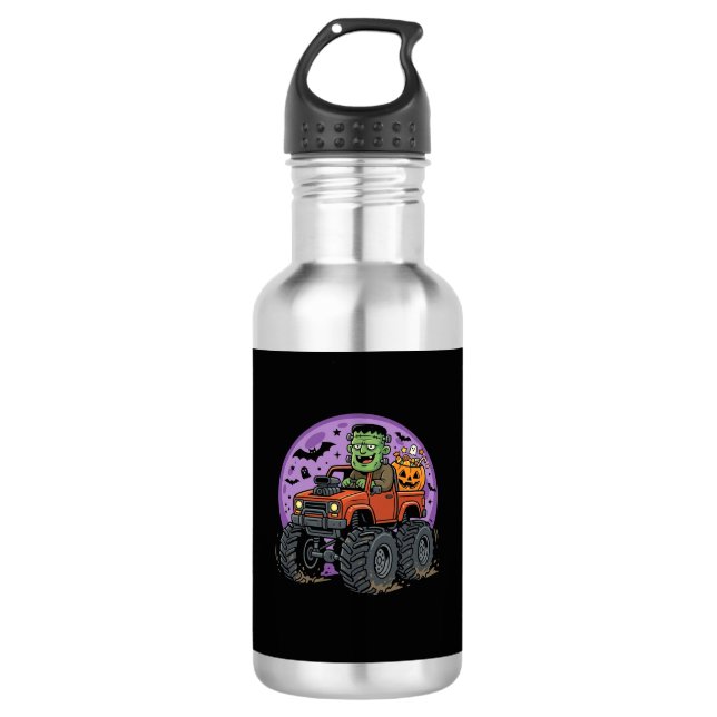 Garrafa Caminhão Monstro Frankenstein Design Gráfico de Ha (Frente)