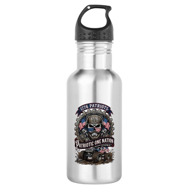 Garrafa Caminhão Monstro Patriótico 1776 Off Road Skull Ca (Frente)