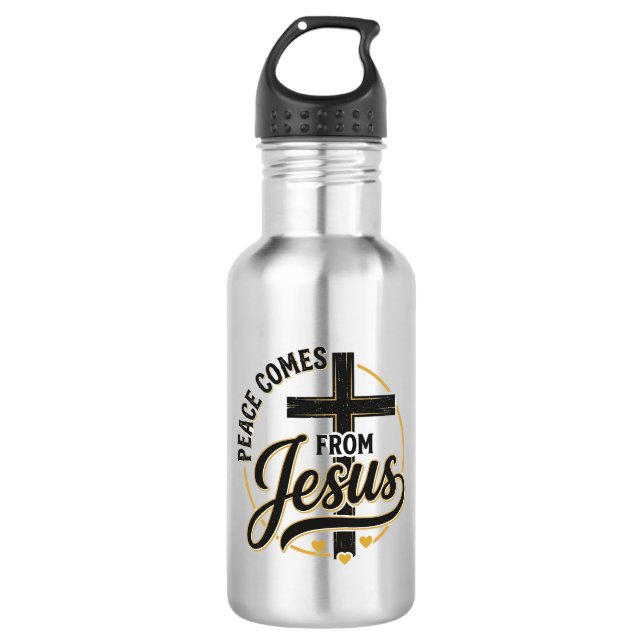 Garrafa Camisa Cruz Cristã Jesus é a Paz (Frente)