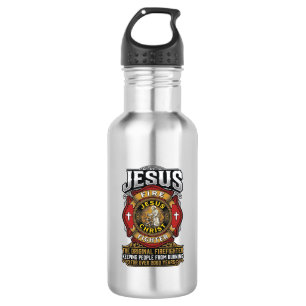 Garrafa Camisa da Fé Cristã Vintage Jesus Bombeiro