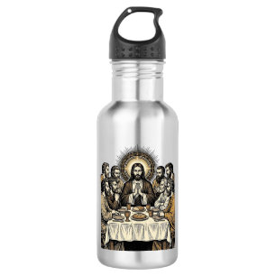 Garrafa Camisa de Arte Religiosa de Gravura da Última Ceia