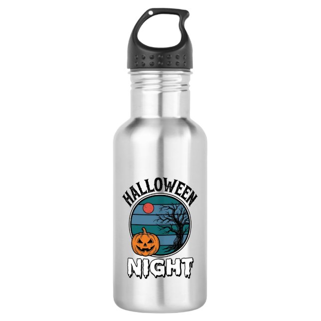 Garrafa Camisa de árvore de abóbora da noite de Halloween  (Frente)