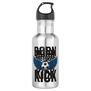 Garrafa Camisa de Futebol Vintage Born To Kick Design_1