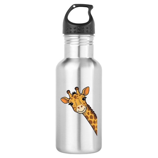 Garrafa Camisa de Girafa Olhando de Esquina com Desenho de (Frente)