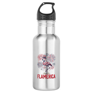 Garrafa Camisa Flamerica Flamingo Patriótica Vintage Desig