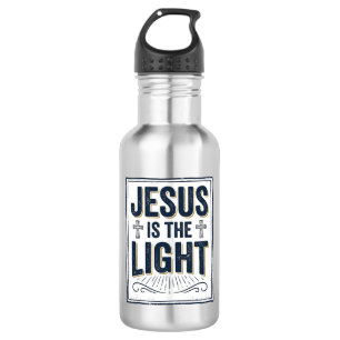 Garrafa Camiseta Cristã Vintage Jesus é a Luz