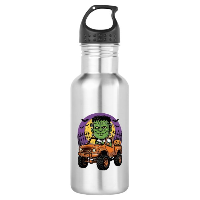 Garrafa Camiseta de Abóbora de Caminhão Monstro de Hallowe (Frente)